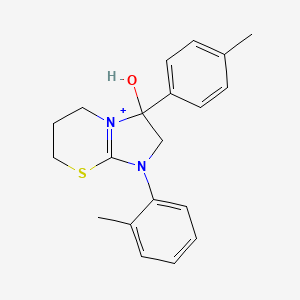 molecular formula C20H23N2OS+ B14966567 3-hydroxy-1-(2-methylphenyl)-3-(4-methylphenyl)-2,3,6,7-tetrahydro-5H-imidazo[2,1-b][1,3]thiazin-1-ium 