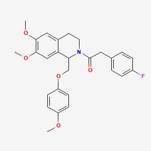 1-(6,7-dimethoxy-1-((4-methoxyphenoxy)methyl)-3,4-dihydroisoquinolin-2(1H)-yl)-2-(4-fluorophenyl)ethanone