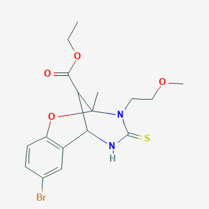 ethyl 8-bromo-3-(2-methoxyethyl)-2-methyl-4-thioxo-3,4,5,6-tetrahydro-2H-2,6-methano-1,3,5-benzoxadiazocine-11-carboxylate