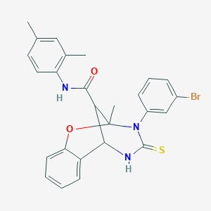 3-(3-bromophenyl)-N-(2,4-dimethylphenyl)-2-methyl-4-thioxo-3,4,5,6-tetrahydro-2H-2,6-methano-1,3,5-benzoxadiazocine-11-carboxamide