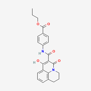 Propyl 4-{[(7-hydroxy-5-oxo-2,3-dihydro-1H,5H-pyrido[3,2,1-IJ]quinolin-6-YL)carbonyl]amino}benzoate