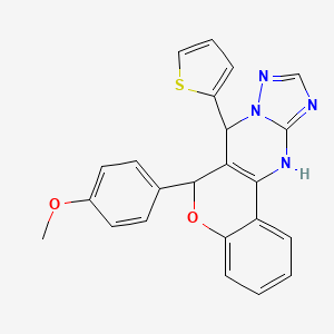 molecular formula C23H18N4O2S B14966602 6-(4-methoxyphenyl)-7-(2-thienyl)-7,12-dihydro-6H-chromeno[4,3-d][1,2,4]triazolo[1,5-a]pyrimidine 