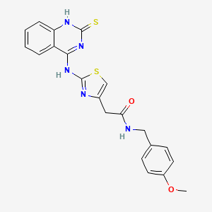 N-(4-methoxybenzyl)-2-(2-((2-thioxo-1,2-dihydroquinazolin-4-yl)amino)thiazol-4-yl)acetamide