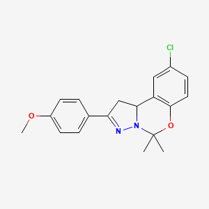 9-Chloro-2-(4-methoxyphenyl)-5,5-dimethyl-1,10b-dihydropyrazolo[1,5-c][1,3]benzoxazine