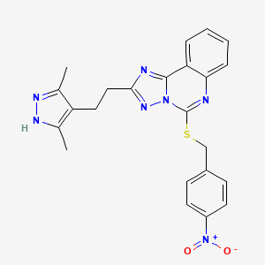 2-[2-(3,5-dimethyl-1H-pyrazol-4-yl)ethyl]-5-[(4-nitrophenyl)methylsulfanyl]-[1,2,4]triazolo[1,5-c]quinazoline