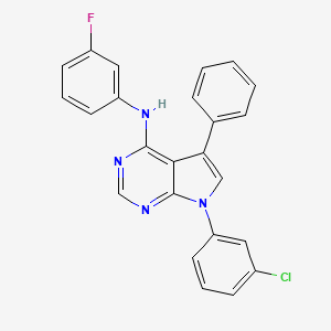 molecular formula C24H16ClFN4 B14966662 7-(3-chlorophenyl)-N-(3-fluorophenyl)-5-phenylpyrrolo[2,3-d]pyrimidin-4-amine 