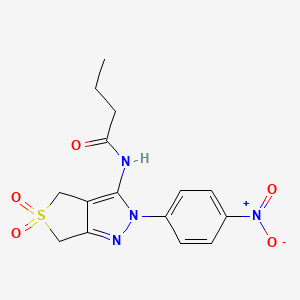 N-[2-(4-nitrophenyl)-5,5-dioxido-2,6-dihydro-4H-thieno[3,4-c]pyrazol-3-yl]butanamide