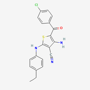 molecular formula C20H16ClN3OS B14966685 4-Amino-5-(4-chlorobenzoyl)-2-[(4-ethylphenyl)amino]thiophene-3-carbonitrile 