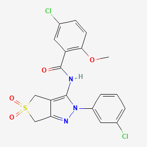 5-chloro-N-(2-(3-chlorophenyl)-5,5-dioxido-4,6-dihydro-2H-thieno[3,4-c]pyrazol-3-yl)-2-methoxybenzamide