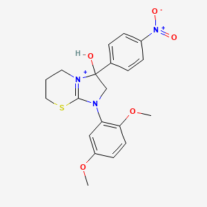 molecular formula C20H22N3O5S+ B14966710 1-(2,5-dimethoxyphenyl)-3-hydroxy-3-(4-nitrophenyl)-2,3,6,7-tetrahydro-5H-imidazo[2,1-b][1,3]thiazin-1-ium 