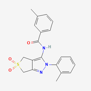 molecular formula C20H19N3O3S B14966746 3-methyl-N-[2-(2-methylphenyl)-5,5-dioxido-2,6-dihydro-4H-thieno[3,4-c]pyrazol-3-yl]benzamide 