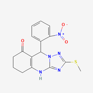 2-(methylsulfanyl)-9-(2-nitrophenyl)-5,6,7,9-tetrahydro[1,2,4]triazolo[5,1-b]quinazolin-8(4H)-one