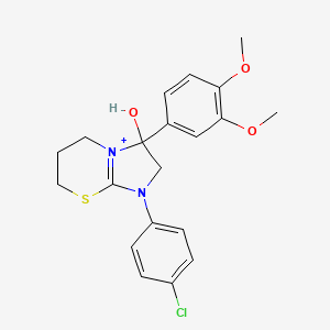 molecular formula C20H22ClN2O3S+ B14966794 1-(4-chlorophenyl)-3-(3,4-dimethoxyphenyl)-3-hydroxy-2,3,6,7-tetrahydro-5H-imidazo[2,1-b][1,3]thiazin-1-ium 