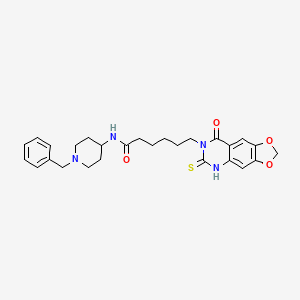 N-(1-benzylpiperidin-4-yl)-6-(8-oxo-6-thioxo-5,6-dihydro-[1,3]dioxolo[4,5-g]quinazolin-7(8H)-yl)hexanamide