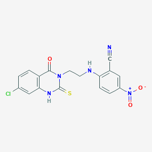 molecular formula C17H12ClN5O3S B14966810 2-[2-(7-chloro-4-oxo-2-sulfanylidene-1H-quinazolin-3-yl)ethylamino]-5-nitrobenzonitrile 