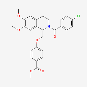 Methyl 4-((2-(4-chlorobenzoyl)-6,7-dimethoxy-1,2,3,4-tetrahydroisoquinolin-1-yl)methoxy)benzoate