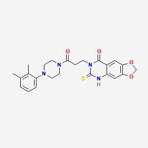 molecular formula C24H26N4O4S B14966820 7-[3-[4-(2,3-dimethylphenyl)piperazin-1-yl]-3-oxopropyl]-6-sulfanylidene-5H-[1,3]dioxolo[4,5-g]quinazolin-8-one 