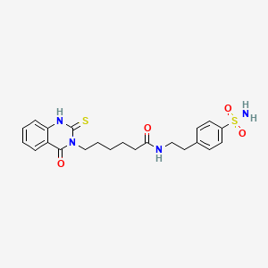 molecular formula C22H26N4O4S2 B14966865 6-(4-oxo-2-sulfanylidene-1H-quinazolin-3-yl)-N-[2-(4-sulfamoylphenyl)ethyl]hexanamide 