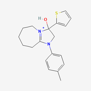 molecular formula C19H23N2OS+ B14966894 3-Hydroxy-1-(4-methylphenyl)-3-(2-thienyl)-2,5,6,7,8,9-hexahydro-3H-imidazo[1,2-A]azepin-1-ium 