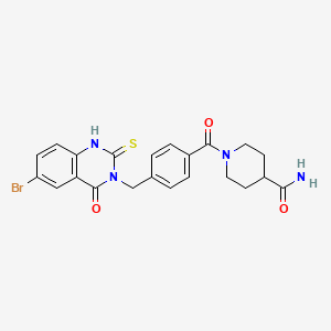 molecular formula C22H21BrN4O3S B14966896 1-[4-[(6-bromo-4-oxo-2-sulfanylidene-1H-quinazolin-3-yl)methyl]benzoyl]piperidine-4-carboxamide 