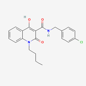 1-butyl-N-[(4-chlorophenyl)methyl]-4-hydroxy-2-oxo-3-quinolinecarboxamide