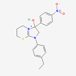 molecular formula C20H22N3O3S+ B14966909 1-(4-ethylphenyl)-3-hydroxy-3-(4-nitrophenyl)-2,3,6,7-tetrahydro-5H-imidazo[2,1-b][1,3]thiazin-1-ium 