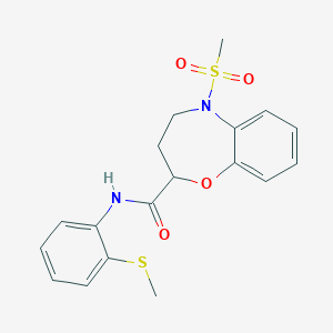 N-[2-(methylsulfanyl)phenyl]-5-(methylsulfonyl)-2,3,4,5-tetrahydro-1,5-benzoxazepine-2-carboxamide