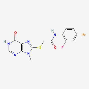 N-(4-bromo-2-fluorophenyl)-2-[(9-methyl-6-oxo-6,9-dihydro-1H-purin-8-yl)sulfanyl]acetamide