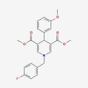 molecular formula C23H22FNO5 B14966919 Dimethyl 1-(4-fluorobenzyl)-4-(3-methoxyphenyl)-1,4-dihydropyridine-3,5-dicarboxylate 