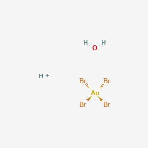 Hydron;tetrabromogold(1-);hydrate