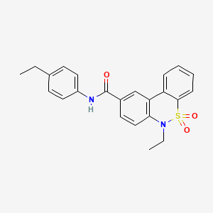 6-ethyl-N-(4-ethylphenyl)-6H-dibenzo[c,e][1,2]thiazine-9-carboxamide 5,5-dioxide