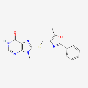 molecular formula C17H15N5O2S B14966962 9-methyl-8-{[(5-methyl-2-phenyl-1,3-oxazol-4-yl)methyl]sulfanyl}-1,9-dihydro-6H-purin-6-one 