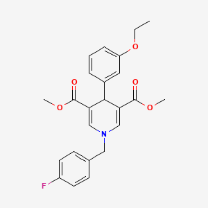 molecular formula C24H24FNO5 B14966979 Dimethyl 4-(3-ethoxyphenyl)-1-(4-fluorobenzyl)-1,4-dihydropyridine-3,5-dicarboxylate 