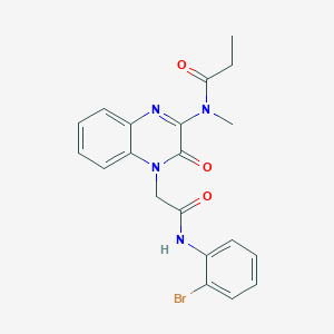 molecular formula C20H19BrN4O3 B14966987 N-(4-{2-[(2-bromophenyl)amino]-2-oxoethyl}-3-oxo-3,4-dihydroquinoxalin-2-yl)-N-methylpropanamide 