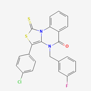 3-(4-Chlorophenyl)-4-[(3-fluorophenyl)methyl]-1-sulfanylidene-[1,3]thiazolo[3,4-a]quinazolin-5-one