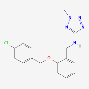 molecular formula C16H16ClN5O B14966994 N-{2-[(4-chlorobenzyl)oxy]benzyl}-2-methyl-2H-tetrazol-5-amine 