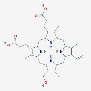 3-[18-(2-Carboxyethyl)-8-ethenyl-13-(hydroxymethyl)-3,7,12,17-tetramethyl-1,2,3,4,5,6,9,10,11,12,13,14,15,16,19,20,21,22,23,24-icosahydroporphyrin-2-yl]propanoic acid