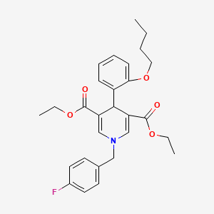 molecular formula C28H32FNO5 B14967002 Diethyl 4-(2-butoxyphenyl)-1-(4-fluorobenzyl)-1,4-dihydropyridine-3,5-dicarboxylate 