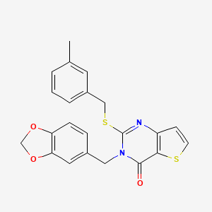 3-(1,3-benzodioxol-5-ylmethyl)-2-[(3-methylbenzyl)sulfanyl]thieno[3,2-d]pyrimidin-4(3H)-one