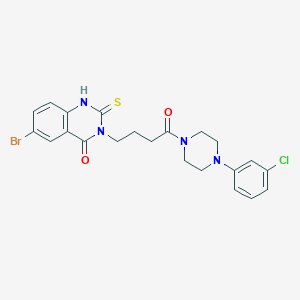 6-bromo-3-[4-[4-(3-chlorophenyl)piperazin-1-yl]-4-oxobutyl]-2-sulfanylidene-1H-quinazolin-4-one