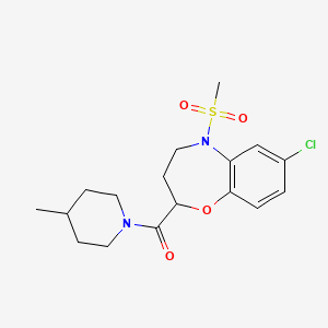 [7-Chloro-5-(methylsulfonyl)-2,3,4,5-tetrahydro-1,5-benzoxazepin-2-yl](4-methylpiperidin-1-yl)methanone