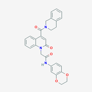 molecular formula C29H25N3O5 B14967060 N-(2,3-dihydro-1,4-benzodioxin-6-yl)-2-[4-(3,4-dihydroisoquinolin-2(1H)-ylcarbonyl)-2-oxoquinolin-1(2H)-yl]acetamide 