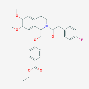 Ethyl 4-((2-(2-(4-fluorophenyl)acetyl)-6,7-dimethoxy-1,2,3,4-tetrahydroisoquinolin-1-yl)methoxy)benzoate