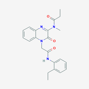 molecular formula C22H24N4O3 B14967094 N-(4-{2-[(2-ethylphenyl)amino]-2-oxoethyl}-3-oxo-3,4-dihydroquinoxalin-2-yl)-N-methylpropanamide 