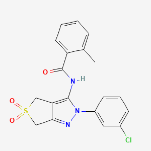 N-(2-(3-chlorophenyl)-5,5-dioxido-4,6-dihydro-2H-thieno[3,4-c]pyrazol-3-yl)-2-methylbenzamide