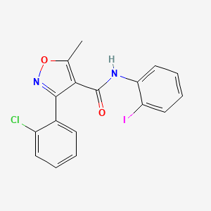 molecular formula C17H12ClIN2O2 B14967124 3-(2-chlorophenyl)-N-(2-iodophenyl)-5-methyl-1,2-oxazole-4-carboxamide 