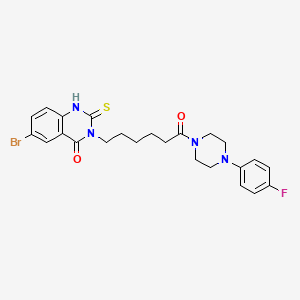 molecular formula C24H26BrFN4O2S B14967129 6-bromo-3-(6-(4-(4-fluorophenyl)piperazin-1-yl)-6-oxohexyl)-2-thioxo-2,3-dihydroquinazolin-4(1H)-one 