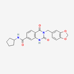 3-(1,3-benzodioxol-5-ylmethyl)-N-cyclopentyl-2,4-dioxo-1,2,3,4-tetrahydroquinazoline-7-carboxamide