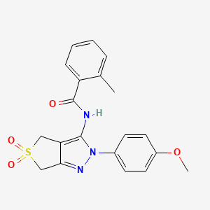 N-(2-(4-methoxyphenyl)-5,5-dioxido-4,6-dihydro-2H-thieno[3,4-c]pyrazol-3-yl)-2-methylbenzamide