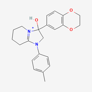 3-(2,3-Dihydro-1,4-benzodioxin-6-yl)-3-hydroxy-1-(4-methylphenyl)-2,3,5,6,7,8-hexahydroimidazo[1,2-a]pyridin-1-ium